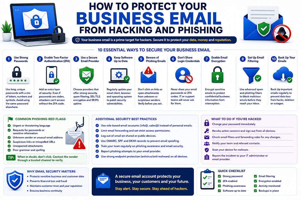 How to Protect Your Business Email from Hacking and Phishing Webomatic