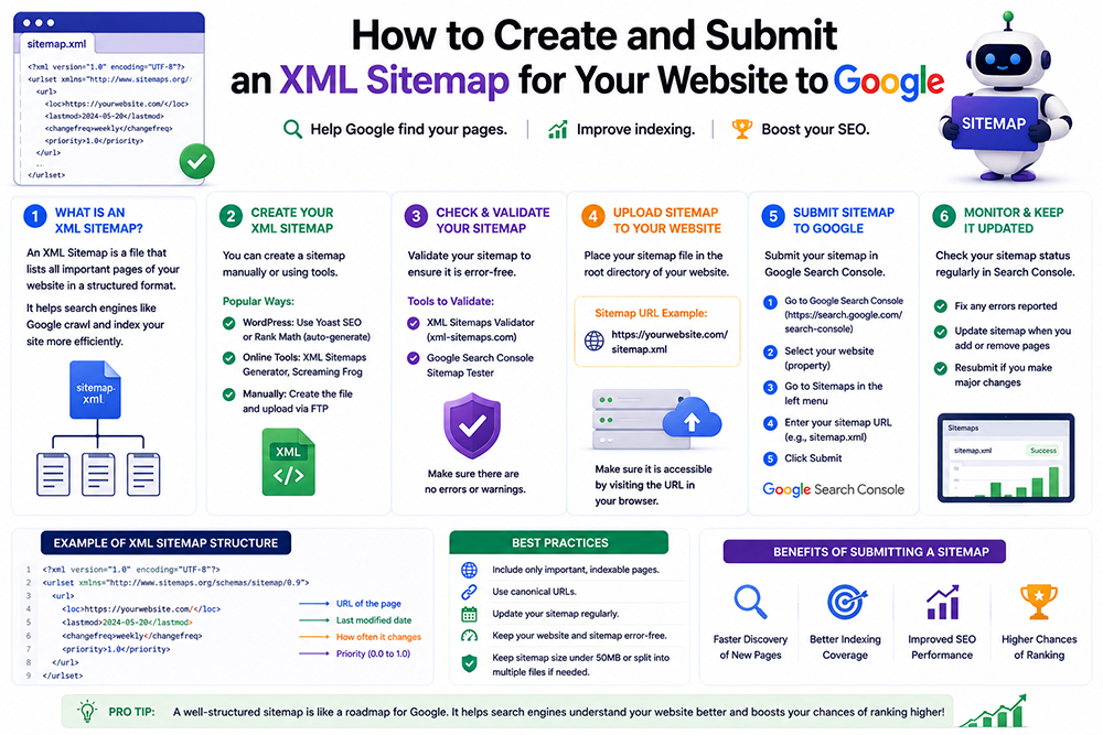How to Create and Submit an XML Sitemap for Your Website to Google Webomatic
