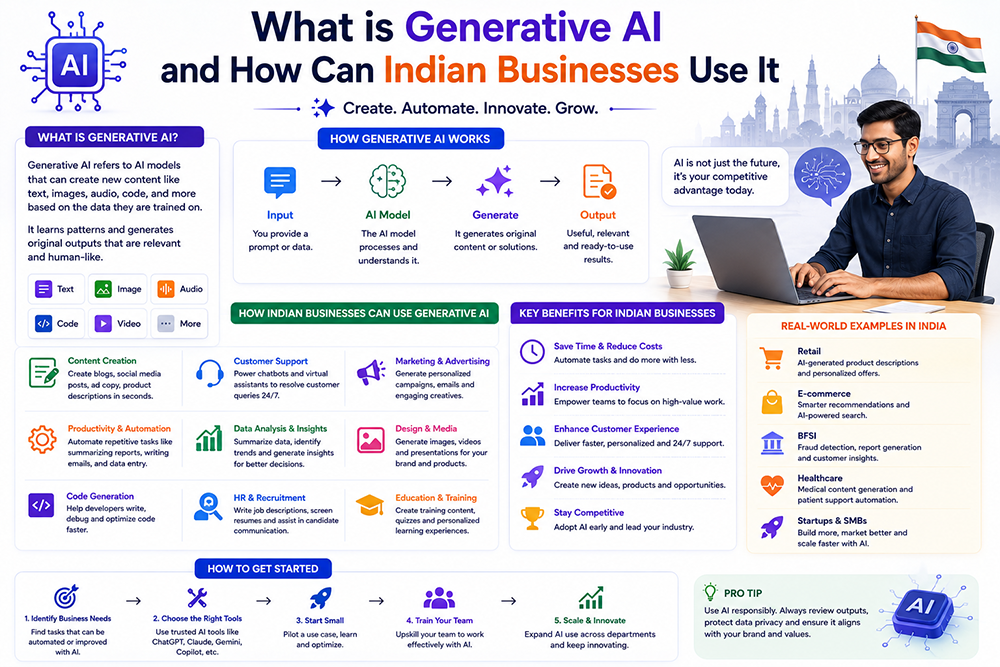 What is Generative AI and How Can Indian Businesses Use It Webomatic