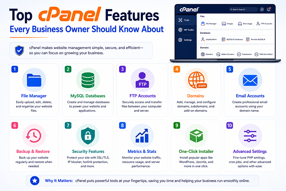 Top cPanel Features Every Business Owner Should Know About Webomatic